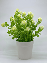 Artificial White-Yellow Flower Potted Plant in White Pot